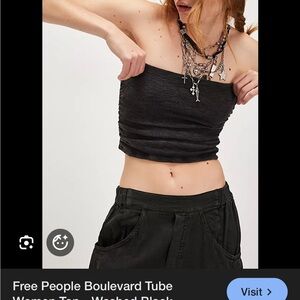 Free People Washed Black Tube crop top brand new available in black, white, cora